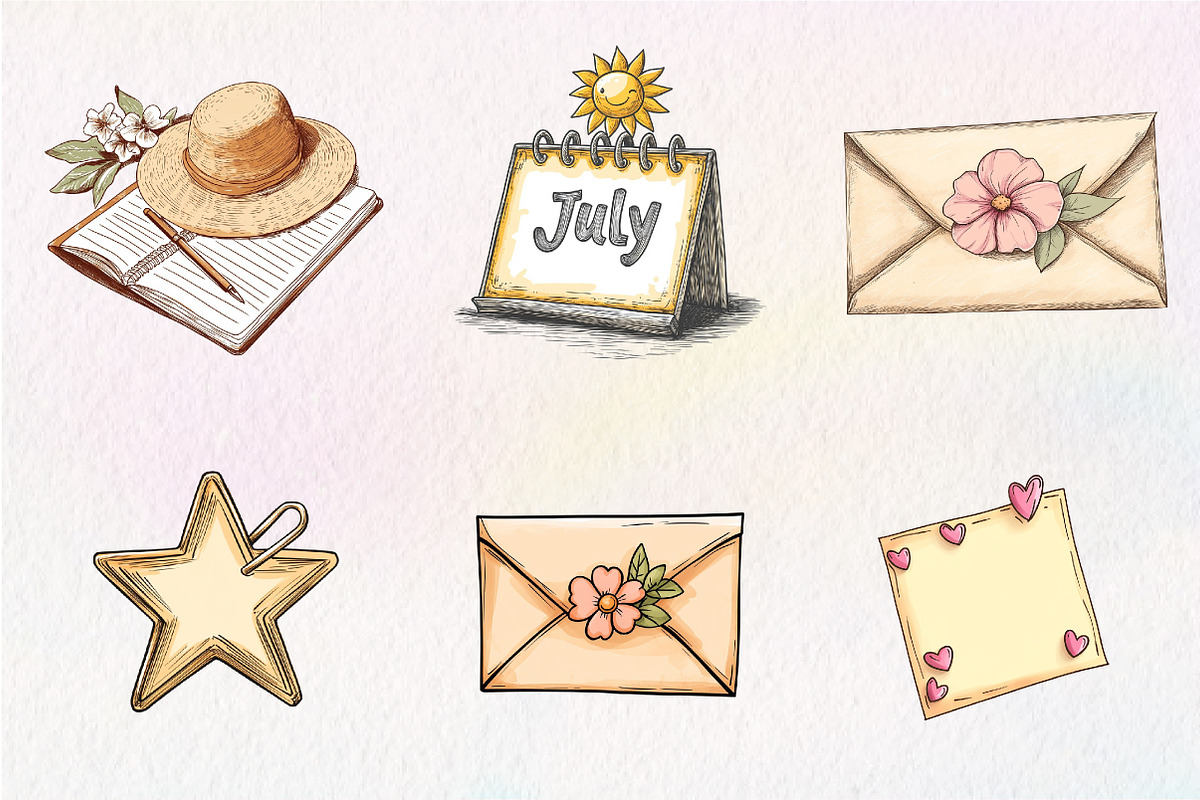 Summer Planner Clipart, an Illustration by CreationArt (Photo 3 of 9)