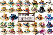 Summer Elegant Hat Clipart Bundle, an Illustration by Pixels.Craft (Thumbnail 1 of 8)