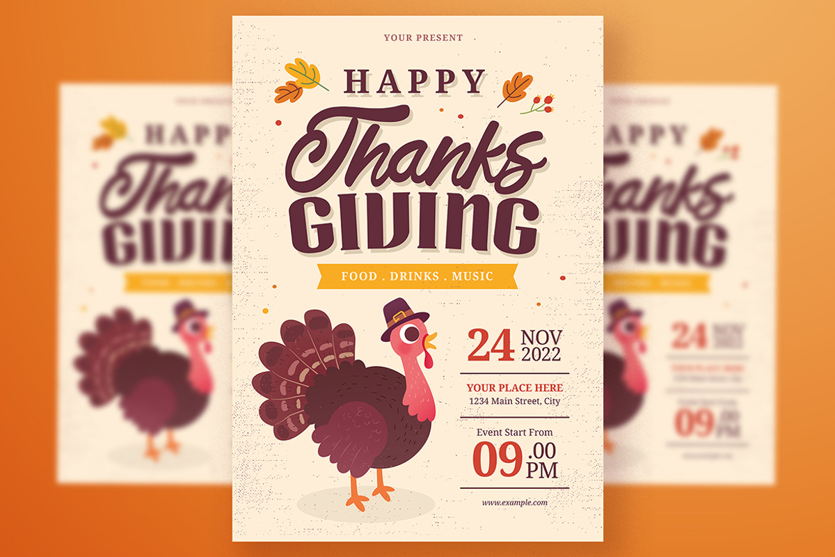 Thanksgiving Flyer Template, a Flyer Template by Esui Studio (Photo 2 of 3)