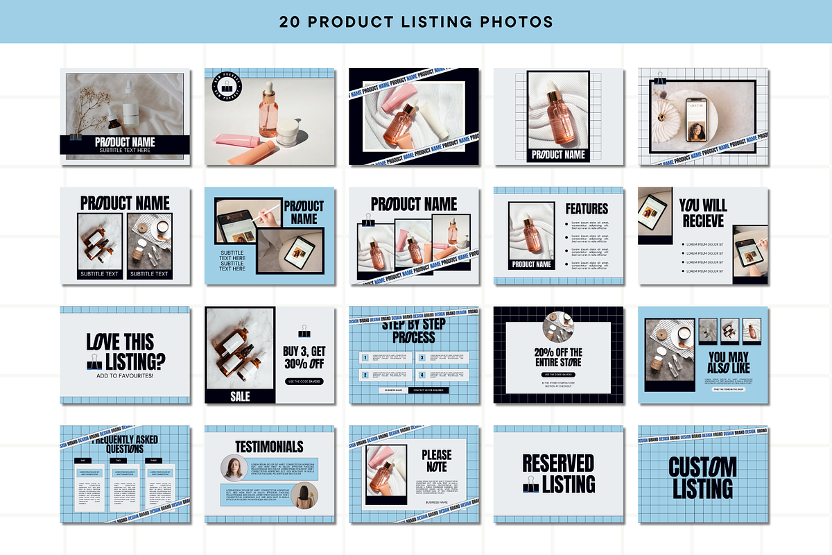 Modern Blue Etsy Shop Kit Template, a Branding & Logo Template by Anna Design Studio (Photo 4 of 8)