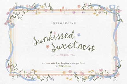 Romantic Font Sunkissed Sweetness, a Handwritten Font by Perplexitics