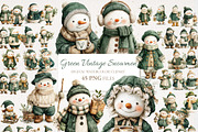 Snowman Christmas Clipart 45 PNG, a Seasonal Illustration by EleSArtDesign (Thumbnail 1 of 4)