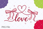 Coquette Bow Heart Love Valentine PN, an Illustration by designcity5 (Thumbnail 1 of 8)
