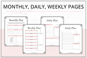 Planner Templates Canva - Blush, a Stationery Template by Lady Boss Studio (Thumbnail 7 of 8)