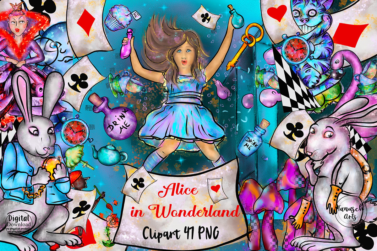 Alice in Wonderland Clipart, an Illustration by TanuschArts (Photo 1 of 8)