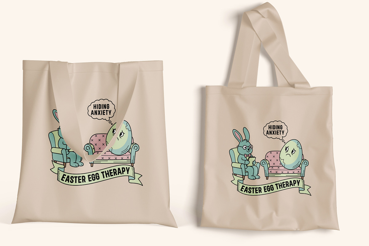 Funny Easter Bunny Egg Therapy SVG, a Seasonal Illustration by Ghagra (Photo 4 of 7)