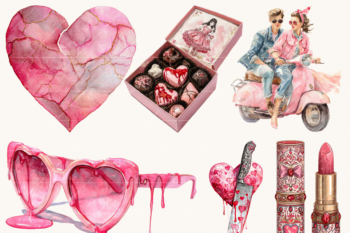 Dark Valentine Couple Clipart, a Person Illustration by Design Scotch (Photo 5 of 8)