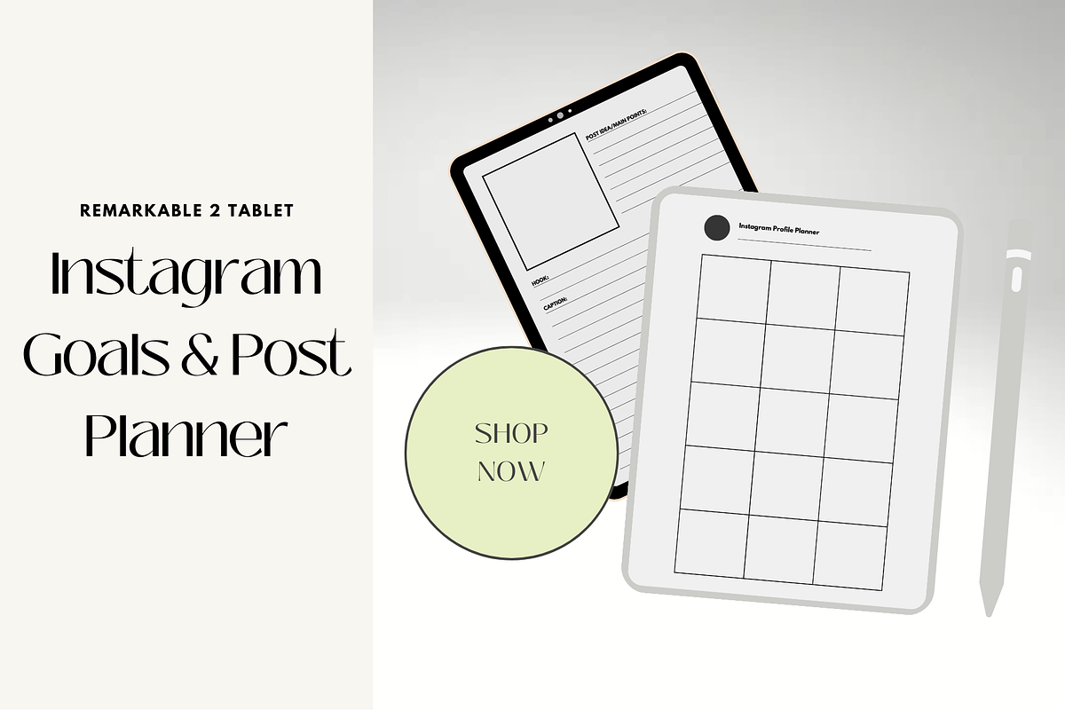 ReMarkable Instagram Post Planner, a Social Media Template by Moonturn Design (Photo 1 of 4)
