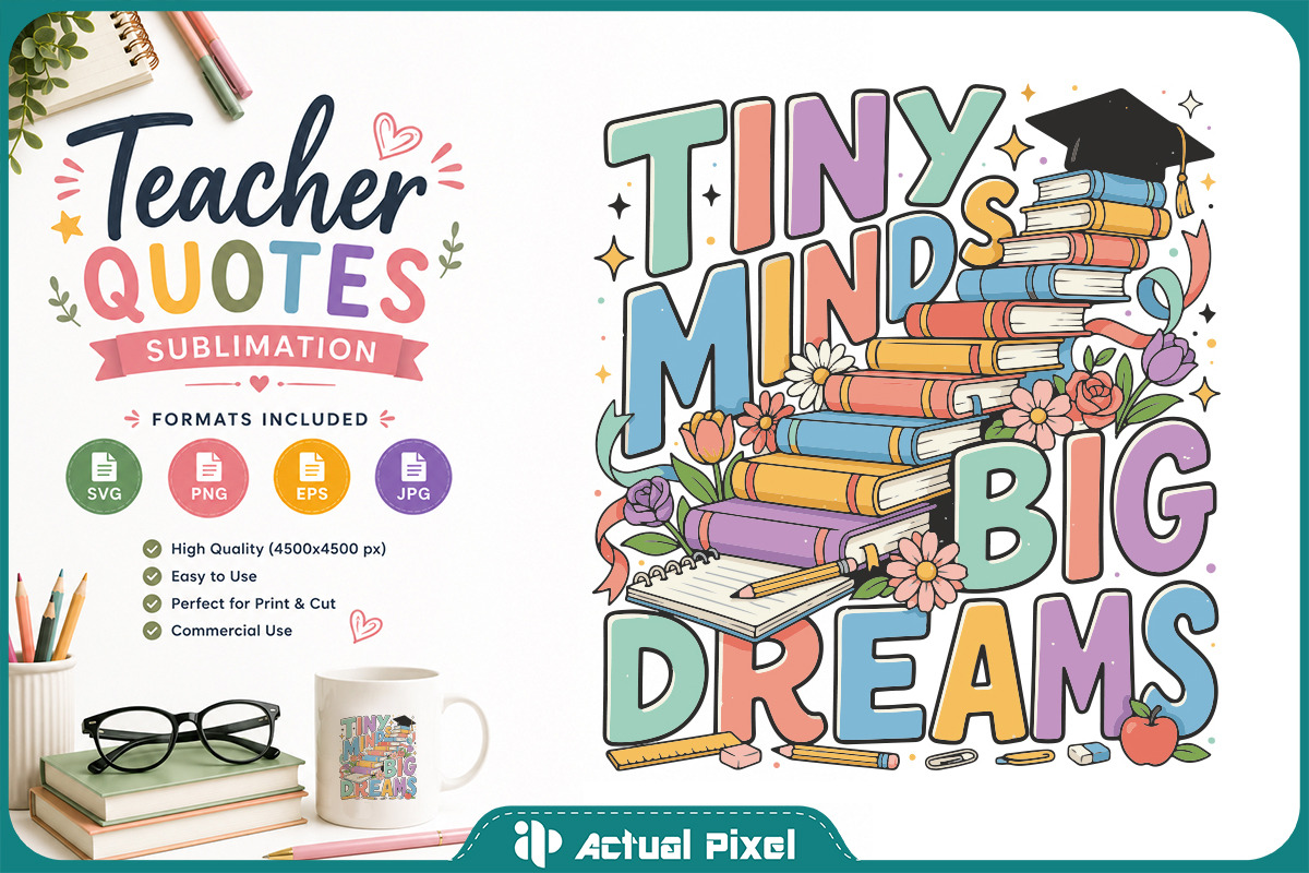 Teacher Quotes Sublimation Bundle, an Education Illustration by Actual Pixel (Photo 2 of 18)