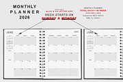 2026 Monday & Sunday Start Planner, a Stationery Template by MNT-Creator (Thumbnail 4 of 11)