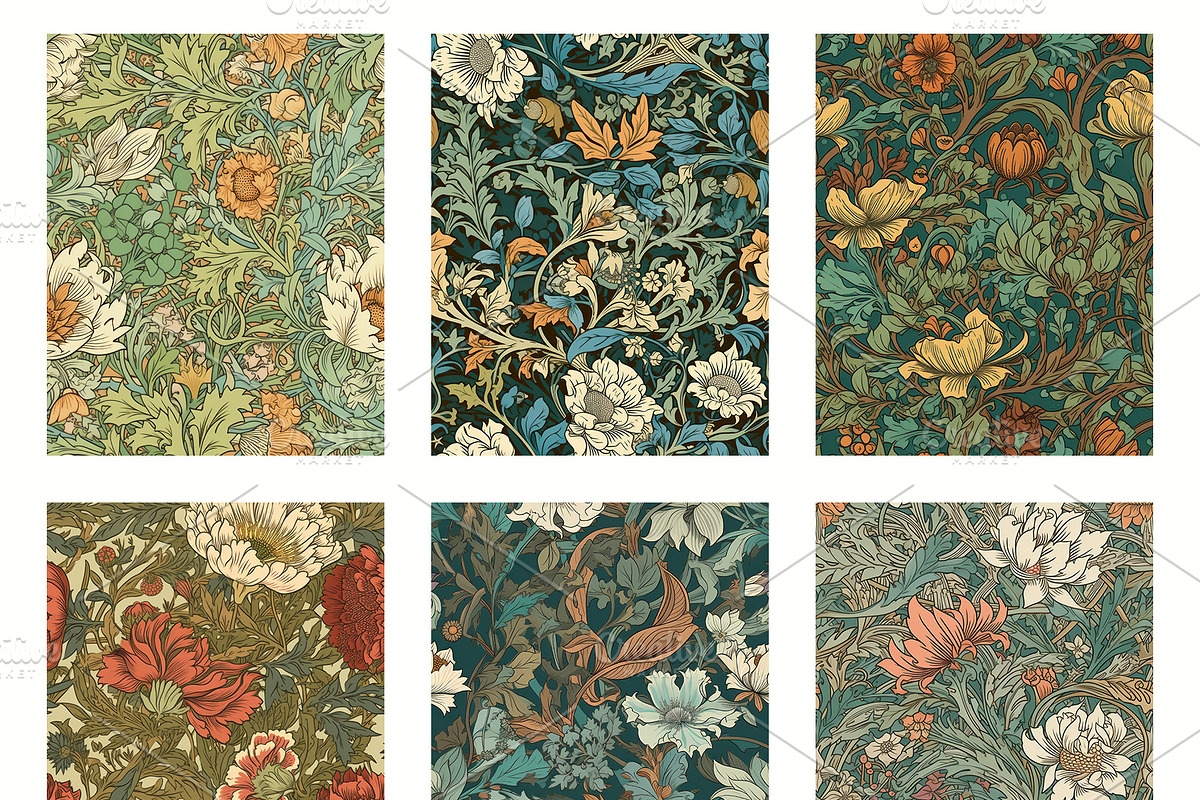 Seamless pattern with flowers, an Illustration by Pundateam (Photo 4 of 5)