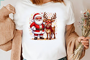Santa & Reindeer Christmas PNG, a Seasonal Illustration by CraftArtStudio (Thumbnail 3 of 4)