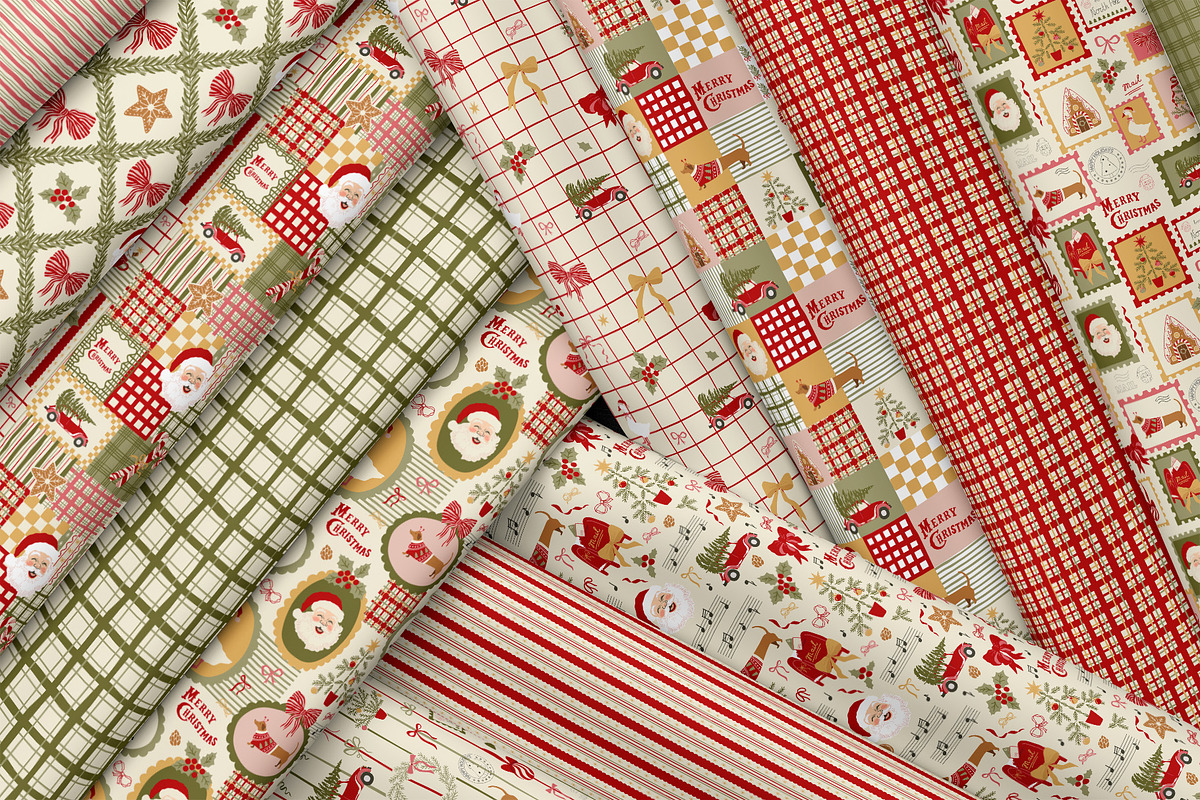 Vintage Christmas patchwork, a Pattern Graphic by Tani Kuzminka (Photo 11 of 27)
