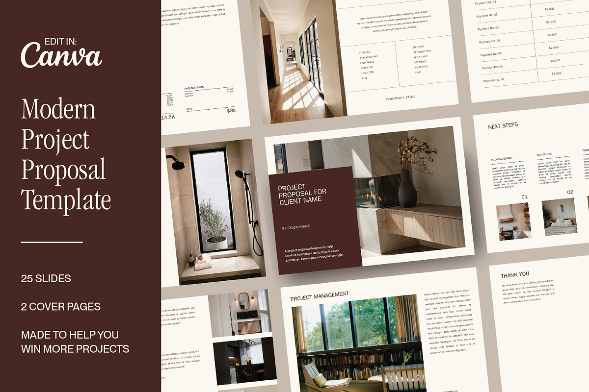 Modern Project Proposal Template, a Presentation Template by Brand & Bloom (Photo 1 of 15)