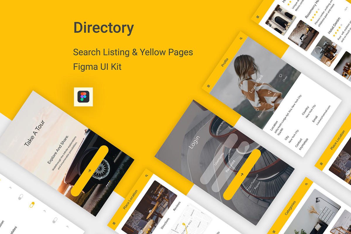 Directory - Search Listing Figma App, an UI Kit Template by themelove (Photo 1 of 9)