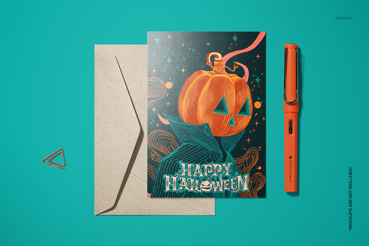 Halloween Pumpkin 5x7 Card Template, a Card Template by creatsy5 (Photo 4 of 5)