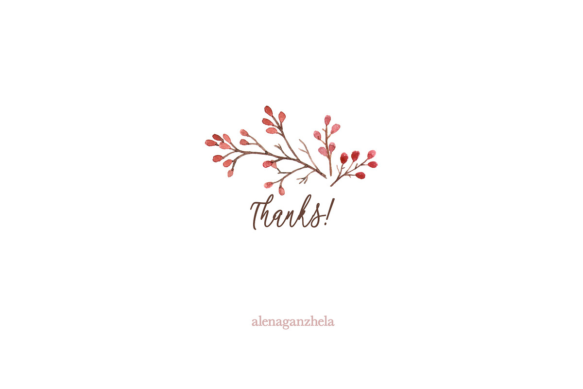 Autumn leaves watercolor collection, a Seasonal Illustration by alenaganzhela (Photo 11 of 11)