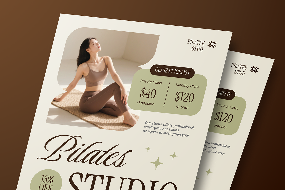 Pilates Studio Class Flyer Set, a Flyer Template by Annora Studio (Photo 4 of 6)