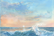 Watercolor Ocean, a Background Graphic by Printable Treasure (Thumbnail 2 of 13)