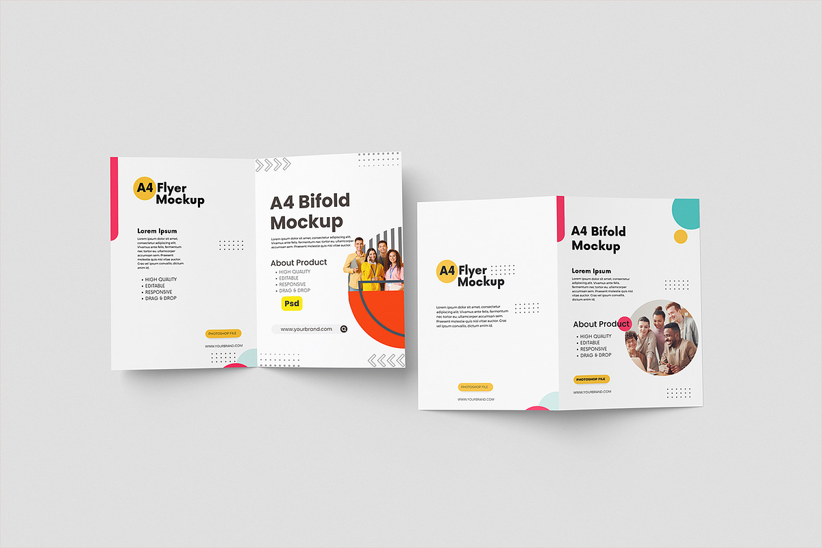A5 Bifold Brochure Mockup, a Brochure Template by getproject (Photo 5 of 5)