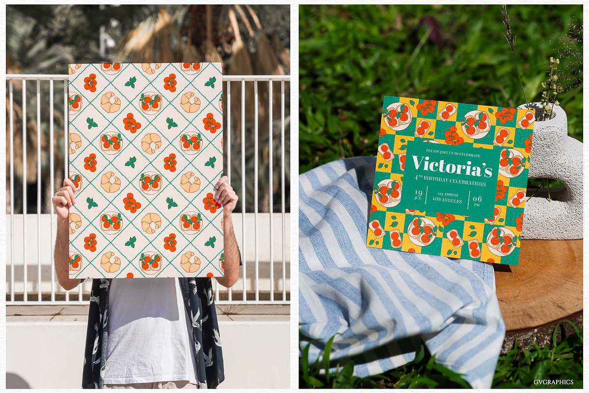 Summer Breakfast Collection, a Pattern Graphic by GVGraphics (Photo 6 of 14)
