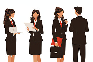 Group of business professionals collaborating in a formal environment, an Illustration by AS photostudio