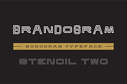 Brandogram Stencil Two Monogram Font, a Slab Serif Font by Bogdan Casota (Thumbnail 1 of 6)