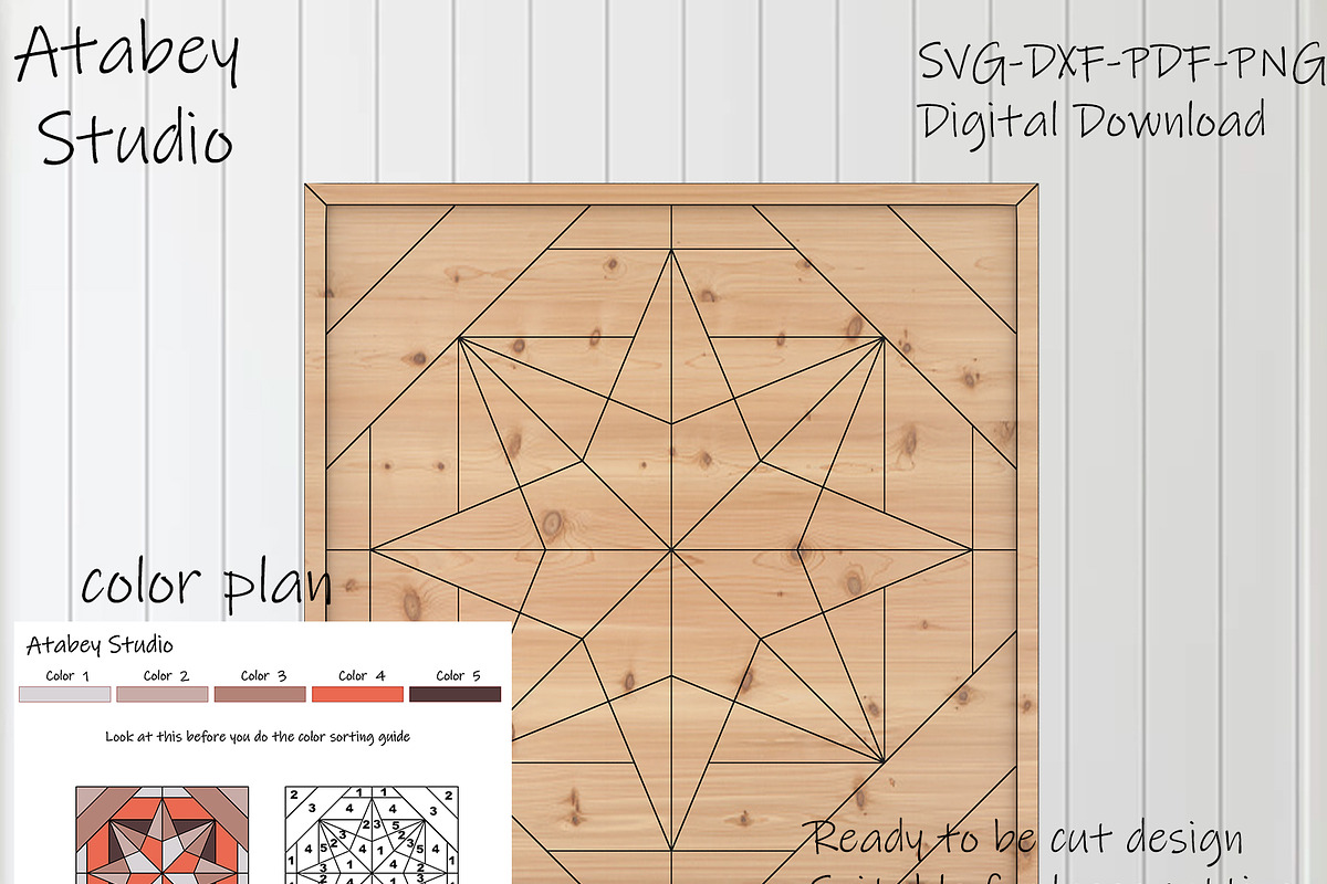 Laser Cut Geometric Star Design 307, a Graphic by AtacanDigital (Photo 4 of 4)
