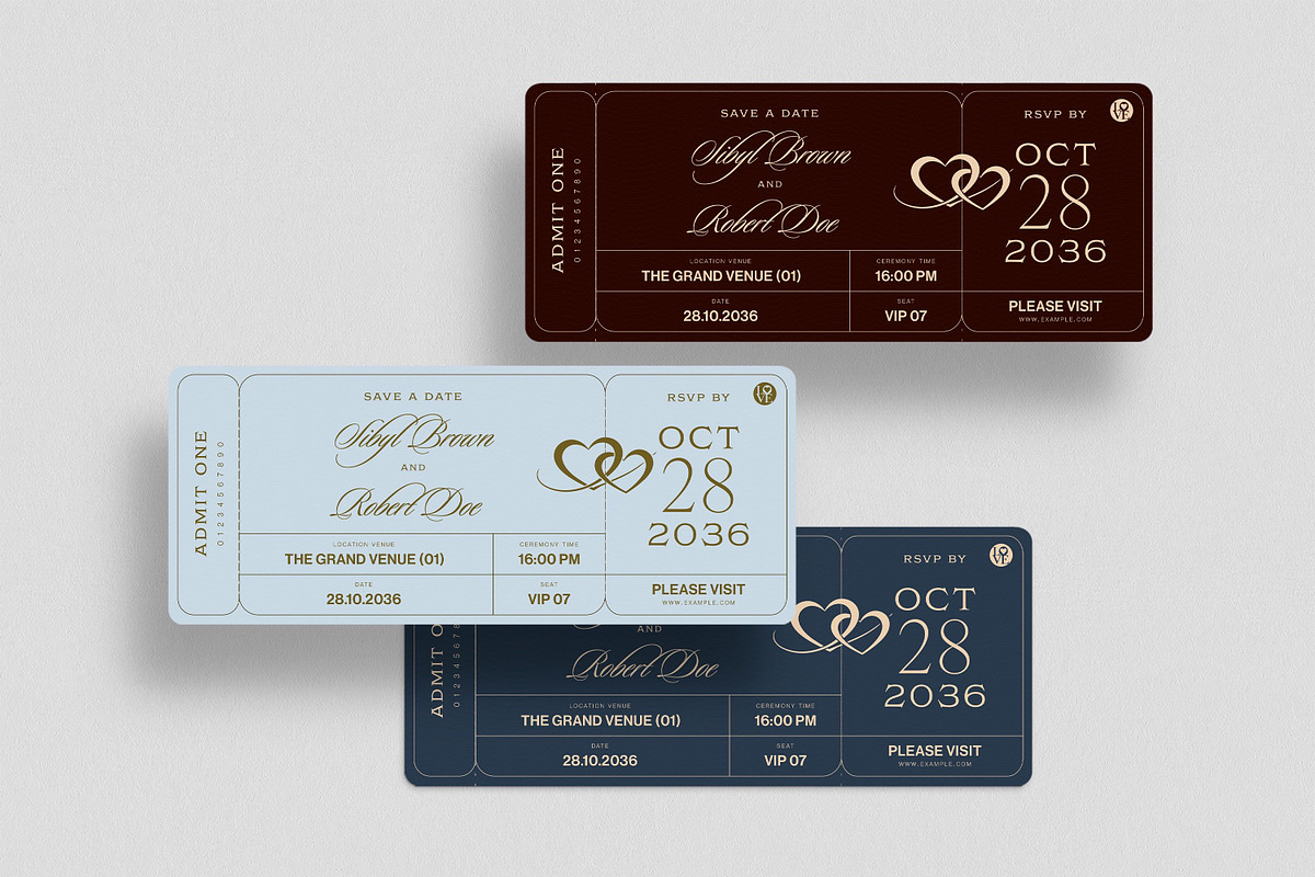 Wedding Invitation Ticket Template, an Invitation Template by BrandPacks (Photo 2 of 4)