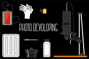 Set of retro photocameras and stuff, a Decorative Illustration by pixelwerk (Thumbnail 3 of 3)