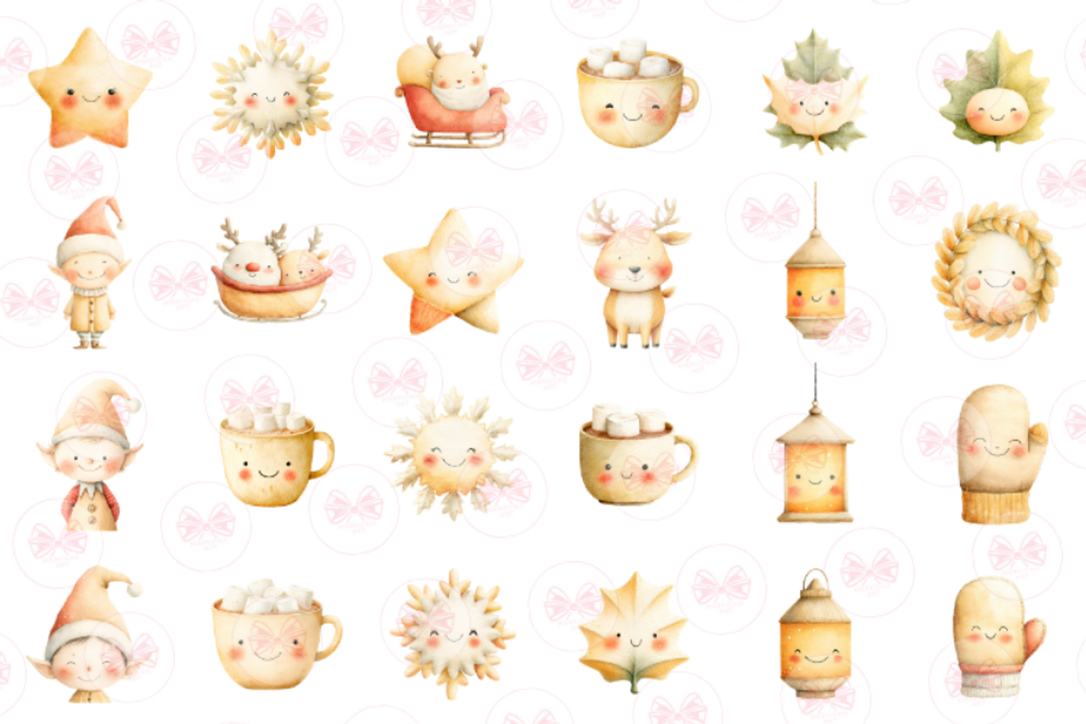 Cute Yellow Christmas Clipart, an Illustration by Markicha Art (Photo 3 of 7)