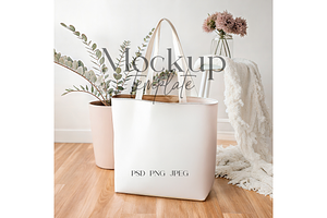 Organic Grocery Tote Bag Template, a Product Mockup by MockupWizard