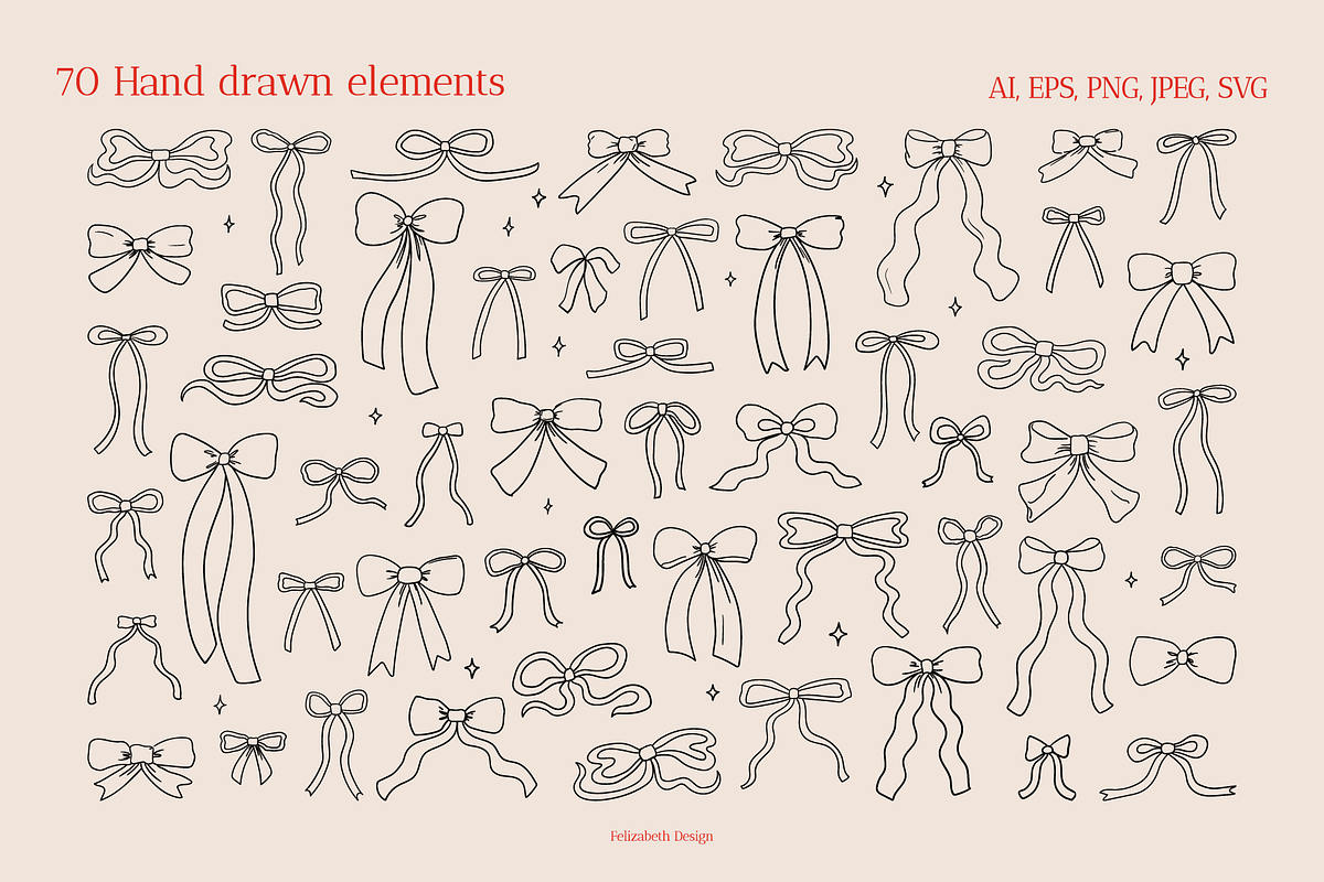 Coquette Bows, Frames and Patterns, an Object Graphic by Felizabeth Design (Photo 4 of 14)