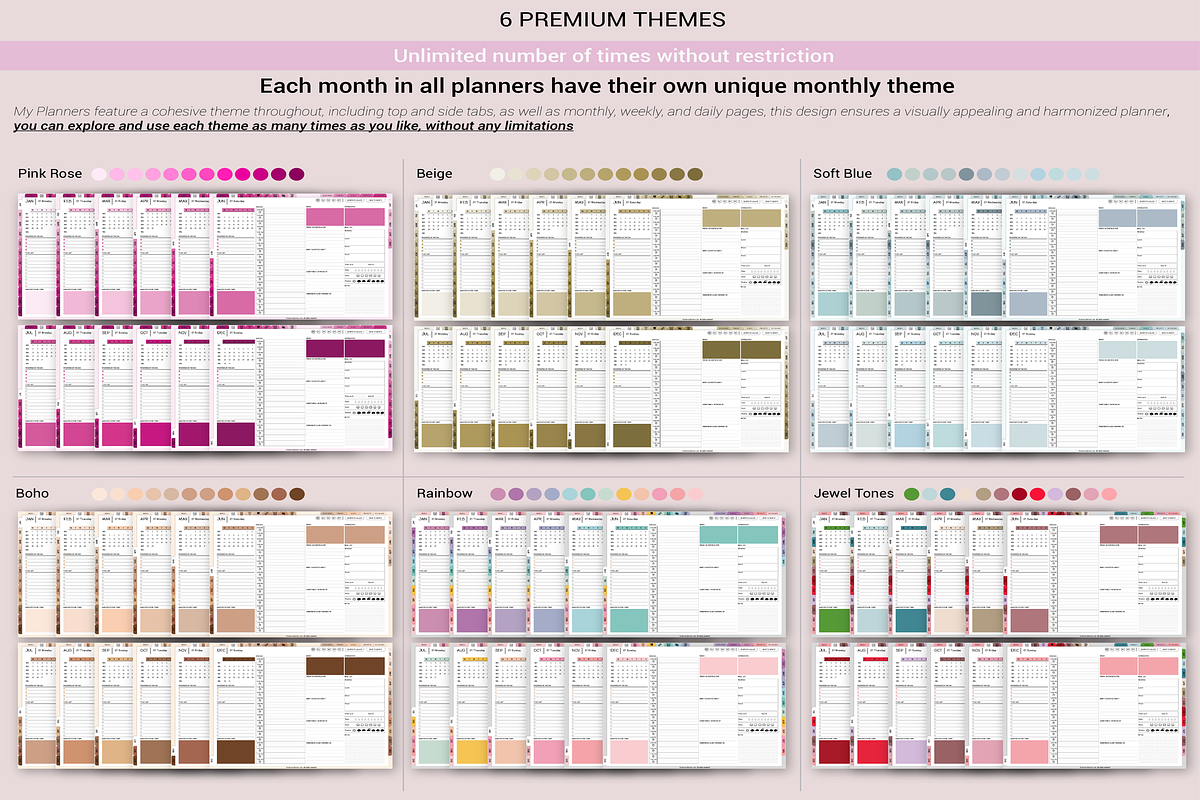 Jewel Tones Digital Planner 2025, a Templates & Theme by Plamarplanners (Photo 8 of 11)
