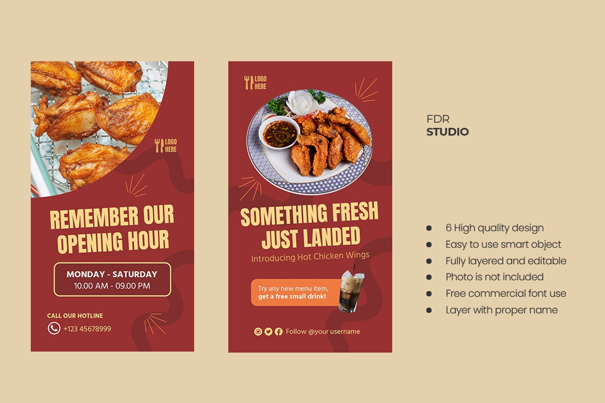 Food Instagram Story Template, a Social Media Template by FDR Studio (Photo 4 of 4)