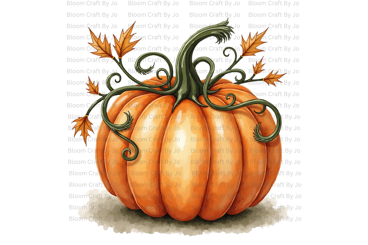 Pumpkins with Autumn Vines, a Decorative Illustration by Bloom Craft Creations (Photo 7 of 12)