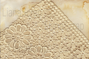 24 Vintage Lace On Tea Dyed Papers