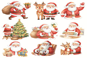 Vintage Santa Claus PNG Bundle