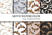 Night Moth. Watercolor Patterns, a Pattern Graphic by NKTKNS (Thumbnail 1 of 7)