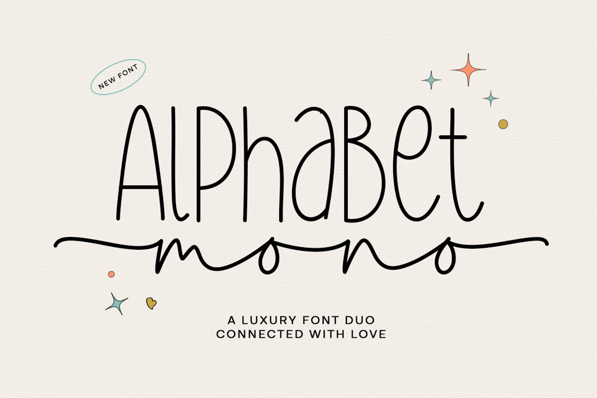 Alphabet Mono Duo, a Script Font by Soft Creative (Photo 1 of 11)