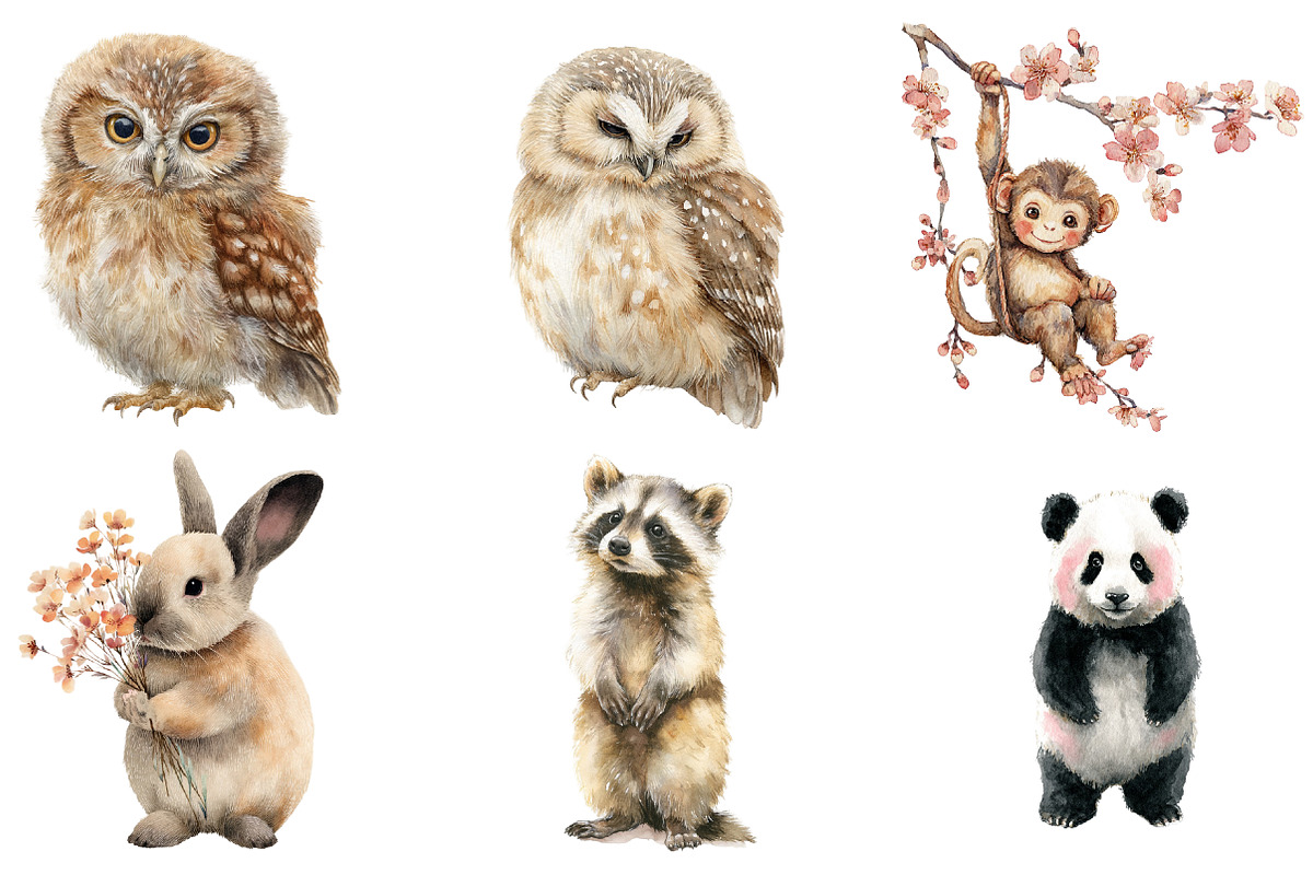 Whimsical Animals Spring Clipart, an Illustration by DreamArtGraphic (Photo 4 of 4)