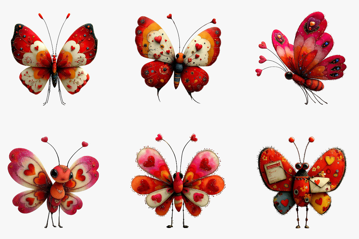 watercolour valentines-day butterfly, an Illustration by CreationArt (Photo 3 of 7)