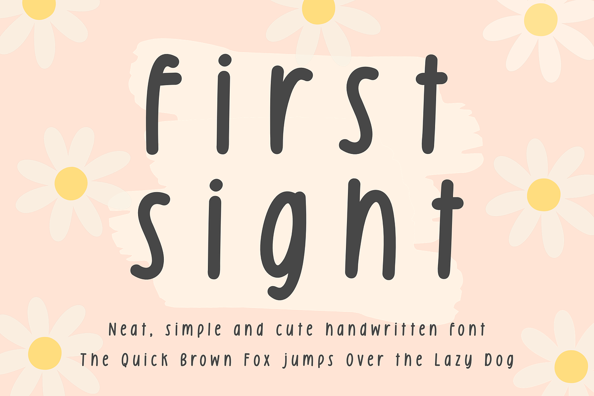 First Sight - cute handwriting font, a Handwritten Font by jyllyco (Photo 1 of 5)