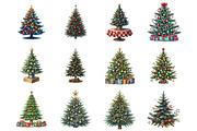 Christmas Tree Clipart, an Illustration by Design Market (Thumbnail 4 of 4)