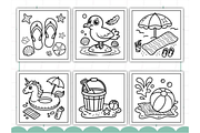 Bold Easy Cute Summer Coloring Pages, a Seasonal Illustration by Akrinity Digital (Thumbnail 4 of 4)