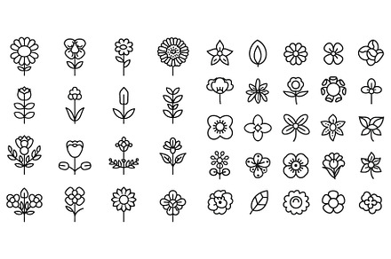 Icon set of flower. Editable vector, an Object Illustration by ZinetroN
