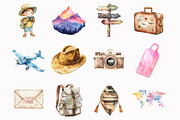 Watercolor Cute Travel Nursery Clipa, an Illustration by Design Market (Thumbnail 4 of 4)