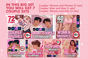 Procreate love couple pose brushes, a Brush Add-On by Revabrush (Thumbnail 2 of 7)