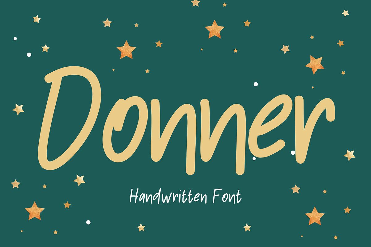 Donner is a handwritten font, a Handwritten Font by Brown Cupple (Photo 1 of 9)