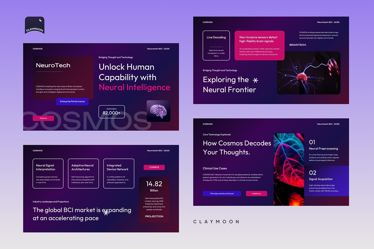 Neural Intelligence Platform, a Presentation Template by Claymoon Lab (Photo 3 of 7)